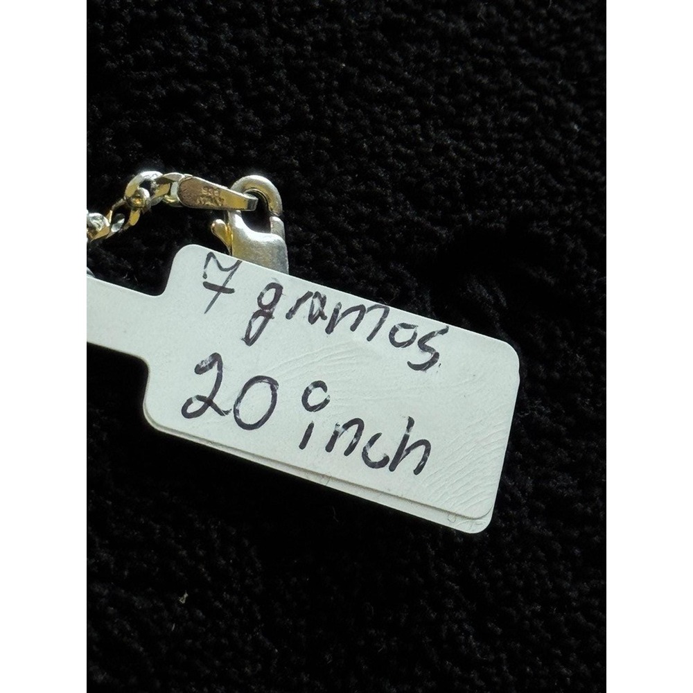 925 Sterling Silver Dolphin Pendant Necklace 20 Inch Curb Chain CZ Accents - Picture 4 of 4